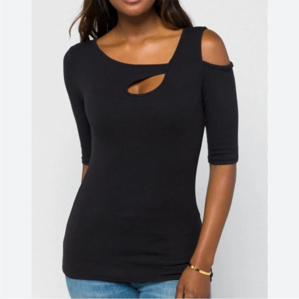 Goldray Garima Asymmetric Cold Shoulder Top
